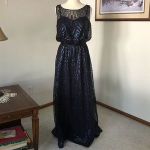 Navy Floor Length Formal